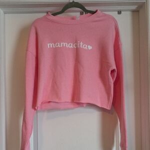 Pink 'Mamacita' Cropped Sweatshirt